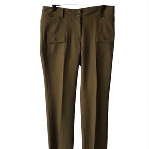𝅺FABRIZIO Gianni Pants Slacks Army Green Size 8 Stretch High Comfort Pant